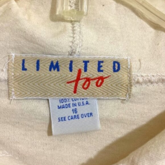 NWOT LIMITED Too Youth Boy's Lightweight Cotton Hoodie T-Shirt IVORY Size 16 - Picture 3 of 5